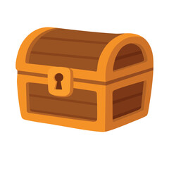 Wooden treasure chest with golden details for Saint Patrick Irish festive vector clipart.
