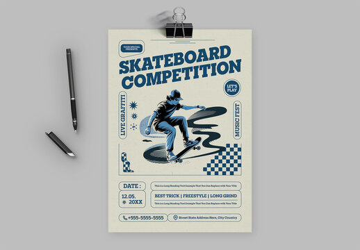 Skateboard Competition Event Poster Template