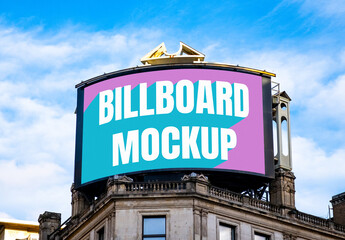 Curved Billboard Screen Mockup
