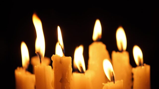 Candles Glow Festive, Celebration Illuminated By Flickering Flames, Bright Flames Dance Among Melting Wax And Warmth, Vibrant Display Of Burning Candles During Joyful Festival Event