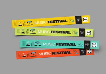 Event Wristband Ticket Pass Design Layout