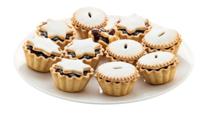 Delicious mince pies on a white plate