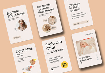Minimal E Commerce Sale Social Media Carousel Design Template