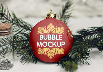 Christmas Decoration Bubble Mockup