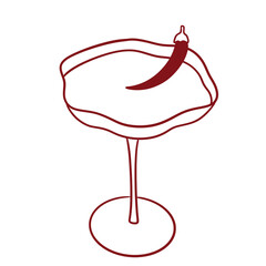 Martini glass with chili