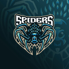 Spider mascot logo design vector. Spider illustration for sport and esport team.