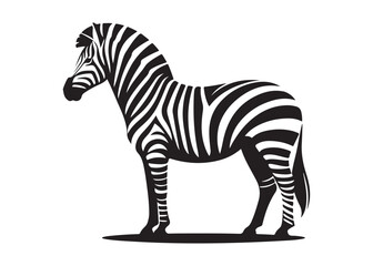 zebra logo vector silhouette, zebra silhouette vector illustration, african zebra logo vector silhouette, black zebra vector, wild animals zebra logo silhouettes vector on white background