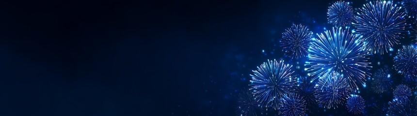 Fototapeta premium Celebratory fireworks display over a night sky colorful patterns festive atmosphere