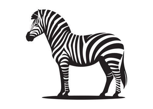 zebra logo vector silhouette, zebra silhouette vector illustration, african zebra logo vector silhouette, black zebra vector, wild animals zebra logo silhouettes vector on white background