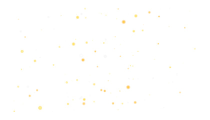 Abstract Gold And White Glitter Confetti Particles Falling Overlay Isolated On Transparent Background