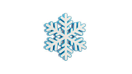 3D Snowflake Isolated on White Background