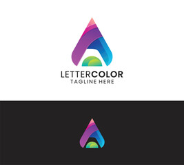 Creative letter A 3d colorful gradient abstract for business logo design inspiration