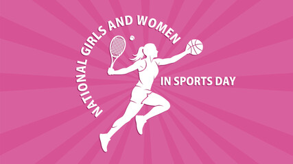 National Girls and Women in Sports Day Dynamic Athlete Poster