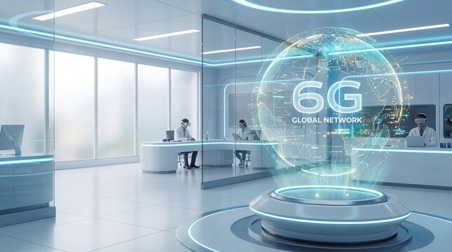 Future 6G Global Network Development in a High-Tech Research Facility - Powered by Adobe