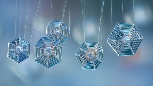 Blue microscopic marine diatoms creating an abstract pattern. Micro organisms floating in ocean water biology