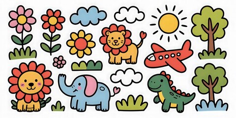 Cute Dinosaur Seamless Pattern for Kids.