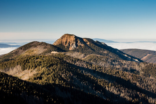 Winter view from Grzes peak in the Western Tatras
