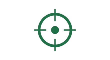 Green crosshair targeting reticle symbol on a clean white background