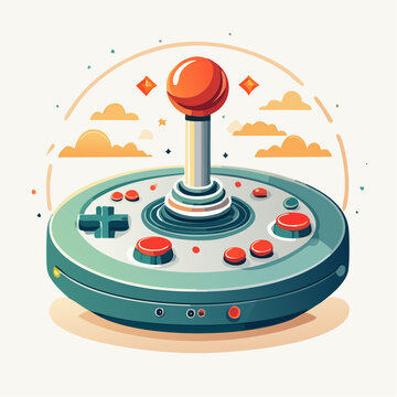 RetroStyle Video Game Controller with Joystick and Buttons.