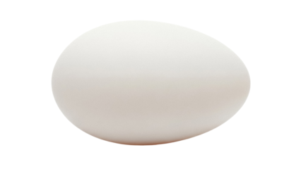 Single chicken egg isolated PNG on transparent background, natural food source for cooking and baking