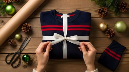 Gifting a striped sweater for the holidays