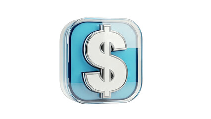 Obraz premium Dollar Sign Icon Inside Glass Cube: Financial Concept