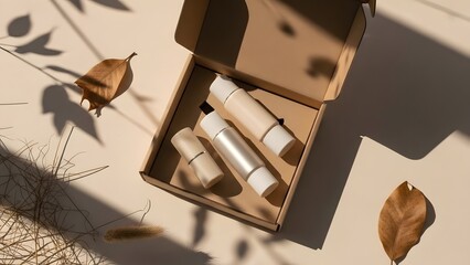 Natural lip balms in recycled box