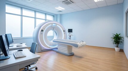 Modern Computer Tomography (CT) Scanner in a Clean Medical Imaging Room