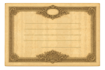 Decorative Vintage Paper Sheet with transparent background template