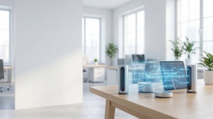 Smart Office Devices Displaying Live Ambient Data Stream