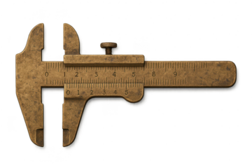 Brass Caliper, Measuring Tool with transparent background cutout image.