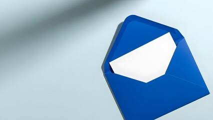Blue envelope with white letter