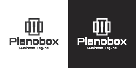 piano box logo vector