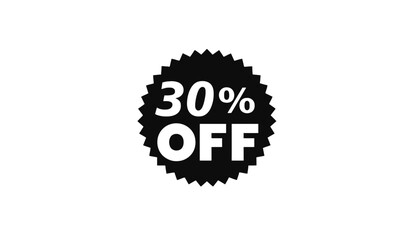 A black starburst sticker displays "30% OFF" in white text.
