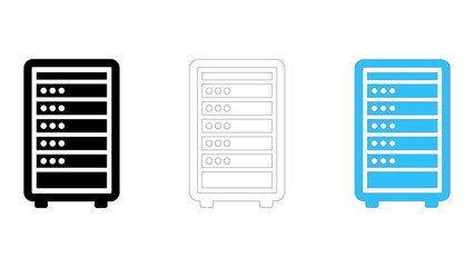Efficient server rack system icon for organizing and housing multiple data servers