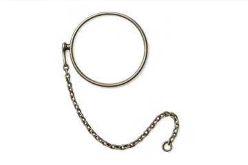 Elegant Monocle with Chain on transparent background, old accessory.