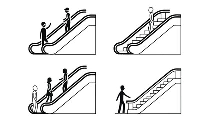 People use escalators to move between levels in a building.