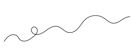 Doodle black wavy line, vector isolated illustration, decorative simple design element