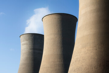 Geothermal Power Plant Cooling Towers in Larderello, Tuscany