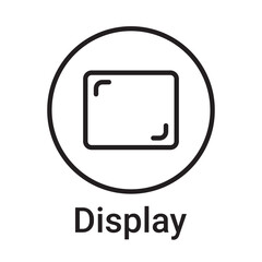 Display icon. Vector line symbol for a website, product card, presentation and mobile app, packaging or instruction. Editable outline sign