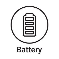 Battery icon. Vector line symbol for a website, product card, presentation and mobile app, packaging or instruction. Editable outline sign