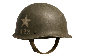 Obraz premium World War II M1 Helmet on transparent background; Authentic US Army gear.