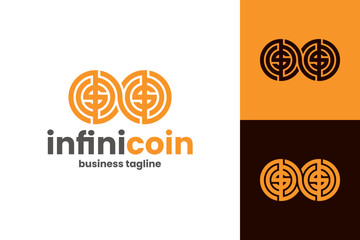 infinite crypto coin logo vector