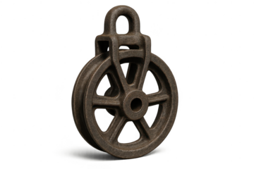 Vintage Pulley System, Metal Texture, and transparent background image