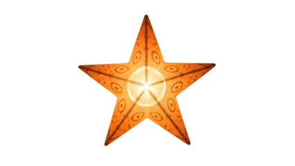 Glowing Orange Star Lantern with Pattern on Black Background 1
