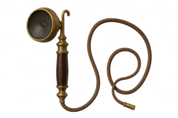 Antique Candlestick Phone on a transparent background, vintage model