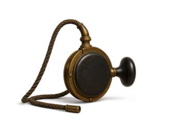 Vintage Earpiece with Decorative Rope on transparent background image.