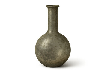 Old Silver Flask on a transparent background Studio Rendered Product