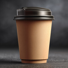 Floating Disposable Coffee Cup with Black Lid 