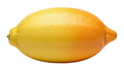 Fresh lemon fruit isolated PNG on transparent background, vibrant yellow citrus with textured peel for healthy eating and cooking concepts